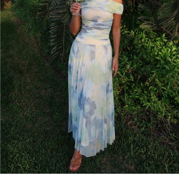 Abercrombie & Fitch Strapless Dress - Blue and White - Picture 1 of 2